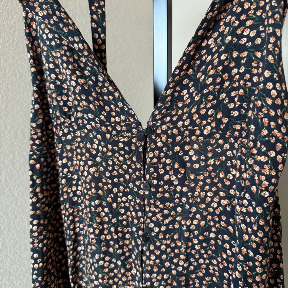 Free People C'est La Vie Mini Dress Floral Halter Open Back Tie Womens Size L - Picture 3 of 7